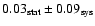 $0.03\ensuremath{_{{\rm\tiny {stat}}}}\pm 0.09\ensuremath{_{{\rm\tiny {sys}}}} $