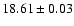 $18.61\pm0.03$