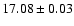 $17.08\pm0.03$