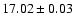 $17.02\pm0.03$