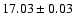 $17.03\pm0.03$
