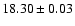 $18.30\pm0.03$