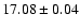 $17.08\pm0.04$