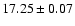 $17.25\pm0.07$
