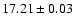 $17.21\pm0.03$