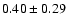 $ 0.40\pm0.29 $