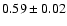 $ 0.59\pm0.02 $