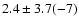 $2.4 \pm 3.7(-7)$