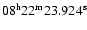 $08^{\rm h}22^{\rm m}23.924^{\rm s}$