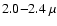 $2.0 {-} 2.4~\mu$