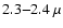 $2.3{-}2.4~\mu$