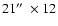 $21\hbox{$^{\prime\prime}$ }\times12$