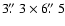 $3\hbox{$.\!\!^{\prime\prime}$ }3\times6\hbox{$.\!\!^{\prime\prime}$ }5$