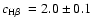 $\mbox{$c_{\rm H\beta}$ } =2.0\pm0.1$