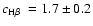 $\mbox{$c_{\rm H\beta}$ } =1.7\pm0.2$