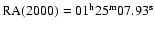 ${\rm RA}(2000)= 01^{\rm h}25^{\rm m}07.93^{\rm s}$