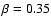 $\beta =0.35$