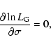 \begin{displaymath}{\partial \ln L_{\rm G}\over \partial \sigma}=0,
\end{displaymath}