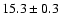 $15.3\pm0.3$