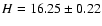 $H = 16.25 \pm0.22$