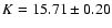 $K = 15.71 \pm0.20$