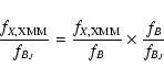 \begin{displaymath}\frac{f_{X,\rm XMM}}{f_{B_{J}}}=\frac{f_{X,\rm XMM}}{f_{B}}\times\frac{f_{B}}{f_{B_{J}}}
\end{displaymath}