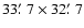$33\hbox{$.\mkern-4mu^\prime$ }7\times 32\hbox{$.\mkern-4mu^\prime$ }7$
