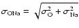 $\sigma_{\rm ONa}=\sqrt{\sigma^2_{\rm O} + \sigma^2_{\rm Na}}$