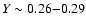 $Y \sim 0.26{-}0.29$