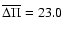 $\overline{\Delta \Pi}= 23.0$