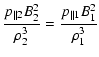 $\displaystyle \frac{p_{\parallel2}B_{2}^{2}}{\rho_{2}^{3}} =\frac{p_{\parallel1}B_{1}^{2}}{\rho_{1}^{3}}$