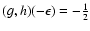 $(g,h)(-\epsilon)=-\frac{1}{2}$