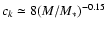 $c_{k}\simeq
8(M/M_*)^{-0.15}$
