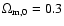 $\Omega_{\rm m,0}=0.3$