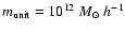 $m_{\rm unit}=10^{12}~M_{\odot}~h^{-1}$