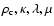 $ \rho_{\rm c},\kappa, \lambda, \mu$