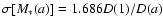 $\sigma[M_*(a)]=1.686D(1)/D(a)$