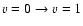 $v=0 \to v=1$