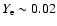 $Y_{\rm e}\sim 0.02$