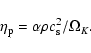 \begin{displaymath}\eta_{\rm p} = \alpha \rho c_{\rm s}^2 / \Omega_K .
\end{displaymath}