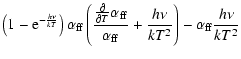 $\displaystyle \left(1-{\rm e}^{-\frac{h\nu}{kT}}\right) \alpha_{\rm ff} \left(\...
...{\alpha_{\rm ff}} + \frac{h\nu}{kT^2}\right) - \alpha_{\rm ff}\frac{h\nu}{kT^2}$