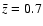 $\bar{z}= 0.7$