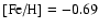 $\mbox{\rm [{\rm Fe}/{\rm H}]}=-0.69$