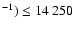 $^{-1}) \leq 14~250$