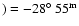 $) = -28\hbox{$^\circ$ }55^{\rm m}$