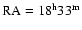 $\rm RA = 18^{\rm h}33^{\rm m}$