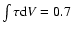 $\int \tau {\rm d}V = 0.7$