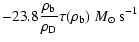 $\displaystyle -23.8\frac{\rho_{\rm b}}{\rho_{\rm D}}\tau(\rho_{\rm b})~{M}_\odot~\mbox{s}^{-1}$