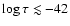 $\log{\tau} \lesssim -42$