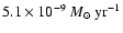 $5.1\times 10^{-9}~{M}_\odot~\mbox{yr}^{-1}$